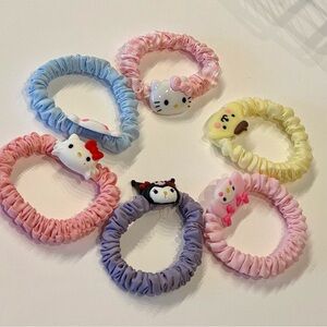 Sanrio Kids Hair Ties - Pink, Blue, Yellow, Purple